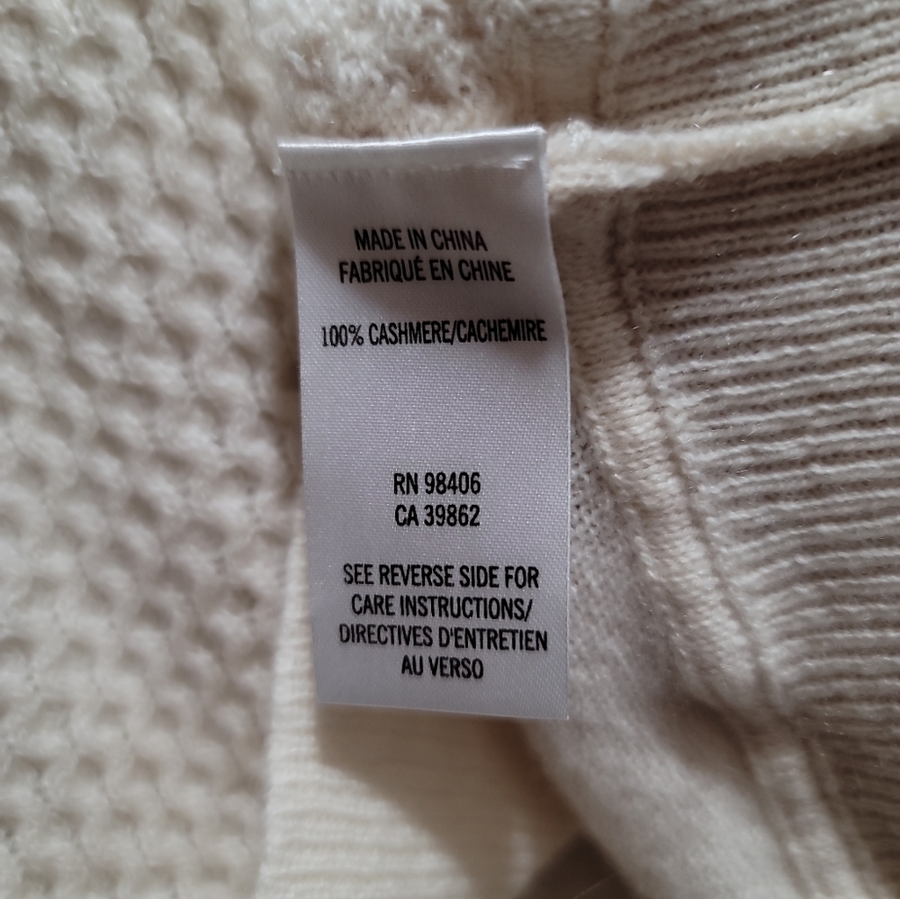 Theory Raffina Cashmere Lightweight Sweater P 00-0 Textured Cream - Picture 4 of 7